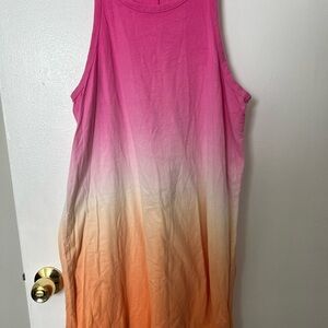 Gap Pink and Orange Ombré Sleeveless Dress